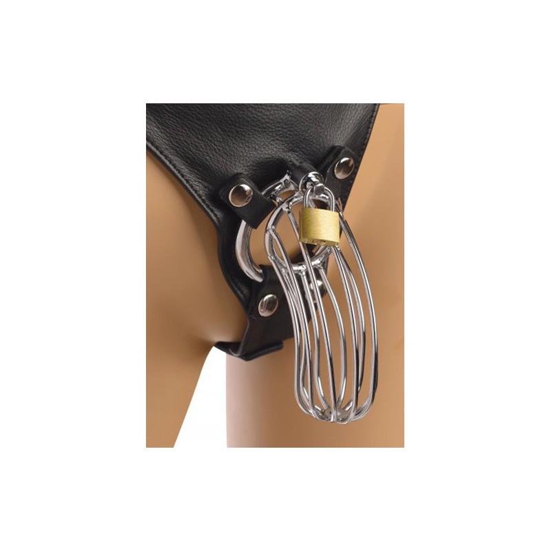 Strict Leather Male Chastity Device Harness